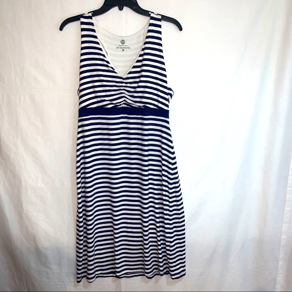 Daniki Blue&White Striped Midi Dress Size Large